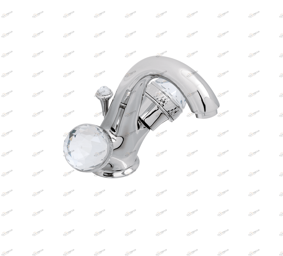 Gentry Home Смеситель для умывальника на три отверстия с выдвижным краном Crystal Хром GH100433