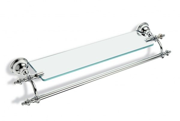 EL33(08) Stil Haus Elite, стеклянная полка + полотенцедержатель, цвет хром
