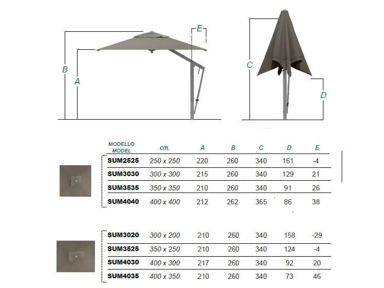 Зонтик с боковым полюсом Ombrellificio Poggesi SUMMER ARCH-00067065 - Вид №14