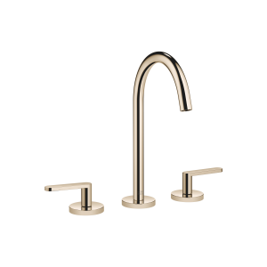 МЕТА Смеситель для раковины на три отверстия с донным клапаном - Светлое золото