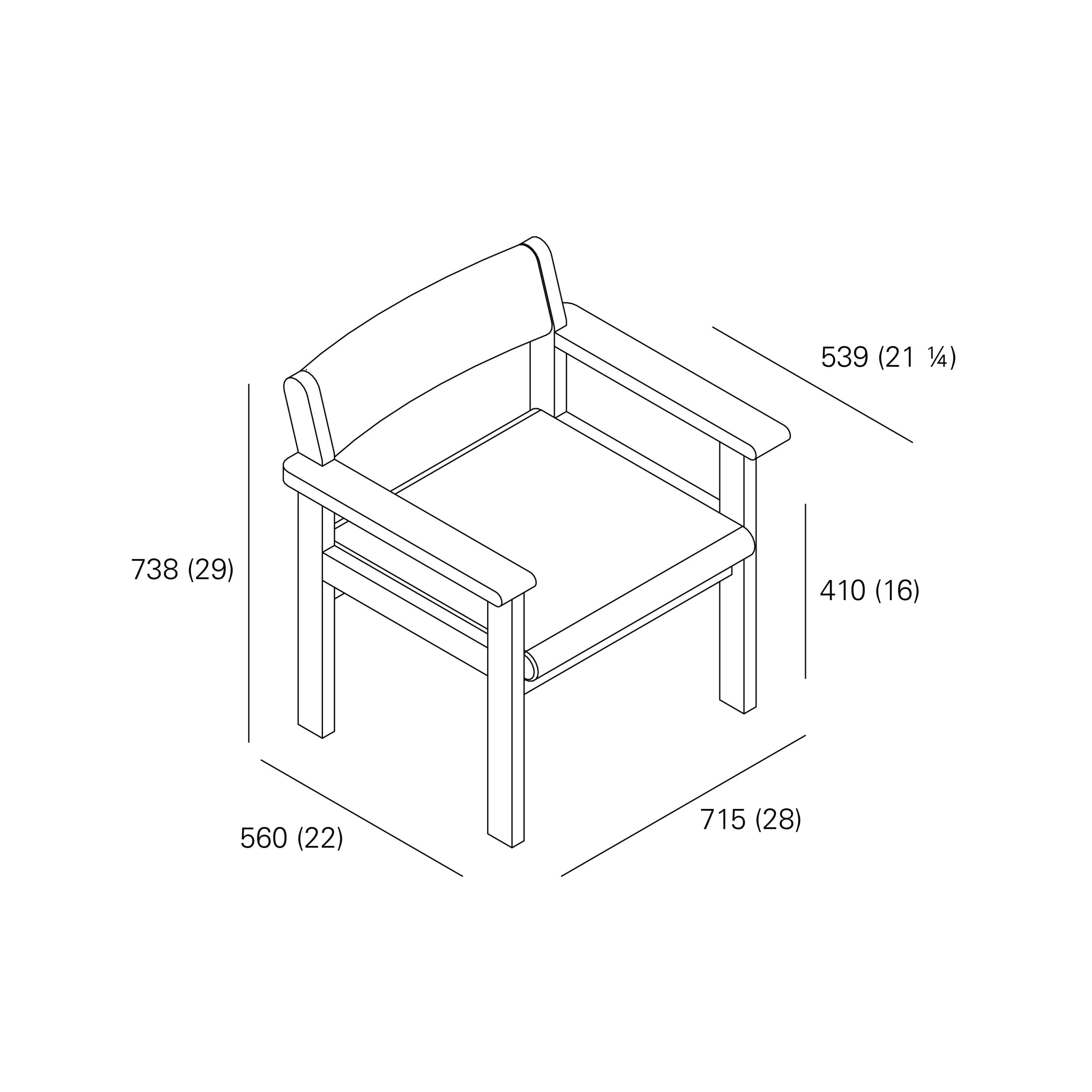 Кресло из массива дерева с подлокотниками с мягким сиденьем e15 ALDE ARCH-00105429 - Вид №5