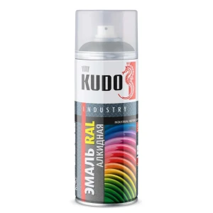 Эмаль аэрозольная универсальная KUDO глянцевая цвет белый алюминий 520 мл