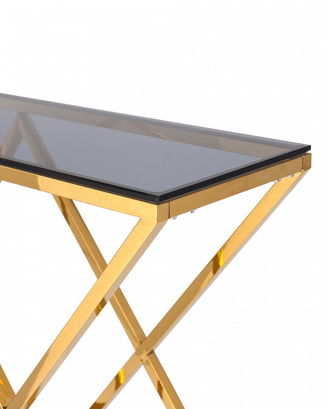 Консоль стеклянная 115х30 см дымчатая с золотом "Инсигния" STOOL GROUP  00-3881884 Золото  - Вид №2