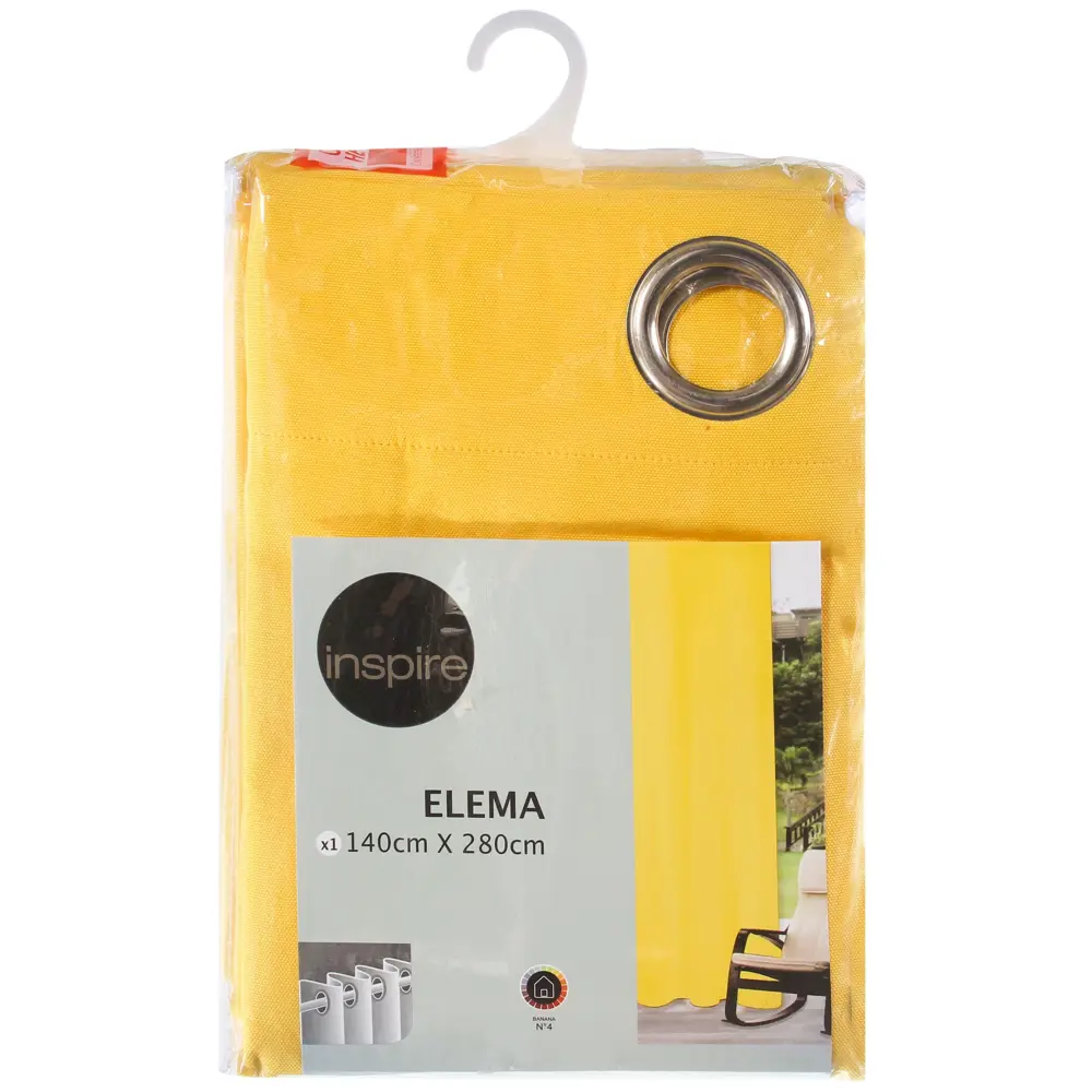 Штора на люверсах «Элема» 140х280 см цвет жёлтый 18676017 STLM-2044344 INSPIRE  - Вид №5