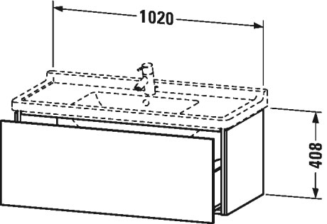 LC616604343 L-Cube Тумбочка подвесная Базальт матовый, декор Duravit - Вид №1
