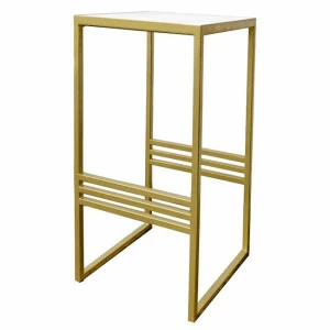 Приставной столик золотой с мраморным белым топом 32 см FOR MISS  264003 Золото;белый