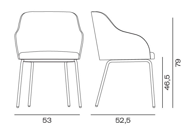 Стул из ясеня с металлическими ножками Vergés Cistell Curve ARCH-00044419 - Вид №8