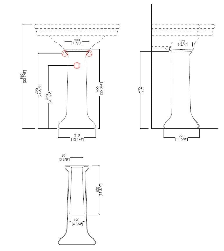 Керамическая раковина на колонне Devon&Devon NEW Etoile ARCH-00119442 - Вид №2