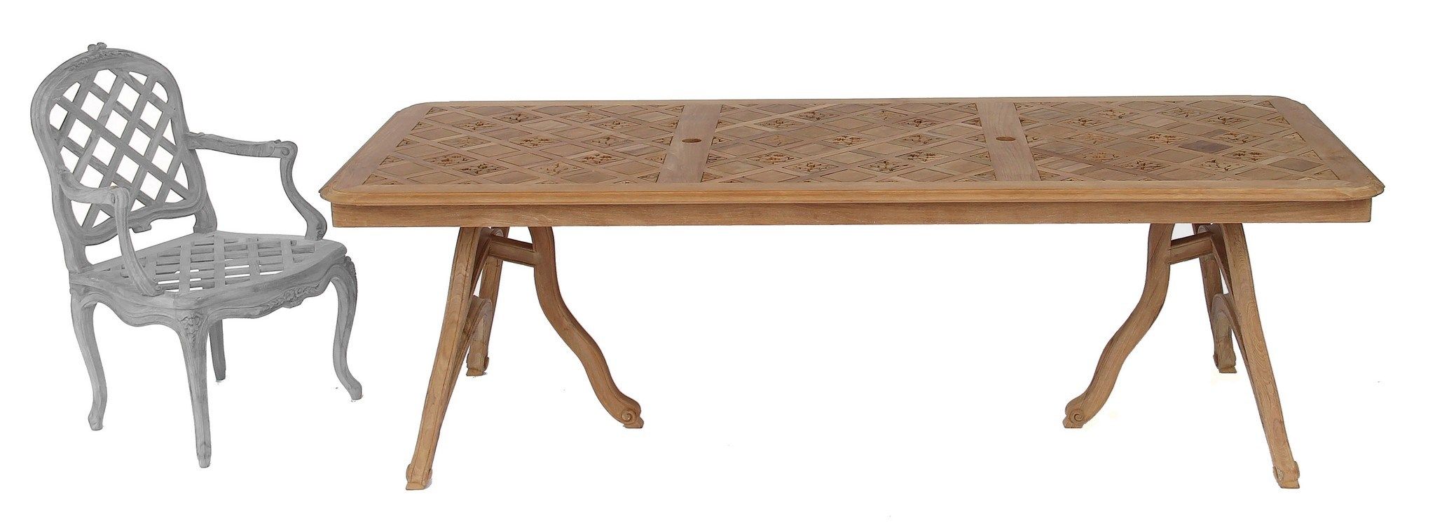 Прямоугольный садовый стол из тикового дерева ASTELLO пассифлор ARCH-00114401 - Вид №1