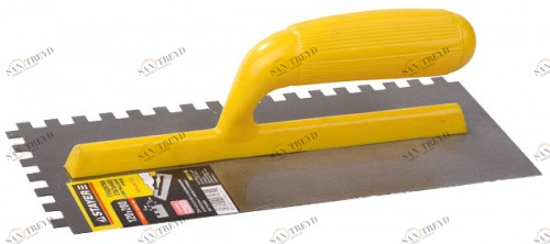 Гладилка стальная 120х280мм зуб 4х4 с пластмассовой ручкой Stayer 12333