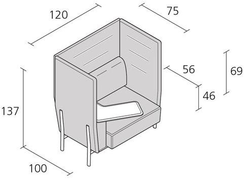 Alias Скамья контрактная с высокой спинкой Eleven high sun-id-1377023 - Вид №2