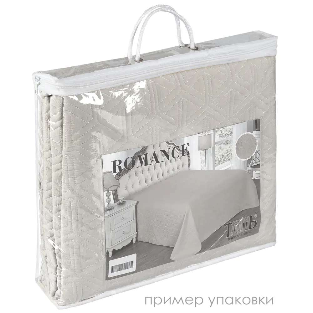 Покрывало 150x200 см велюр стёганый цвет серо-бежевый Santreyd STLM-2041312 - Вид №4