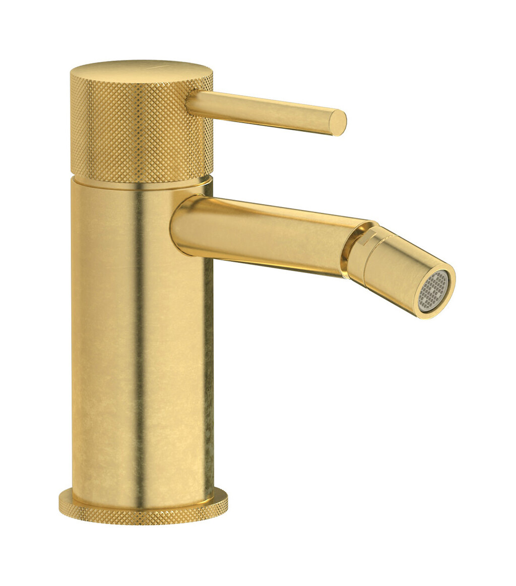 Смеситель для биде на 1 отверстие в комплекте с донным клапаном. WE ARE IB id220on Natural Brass Industria