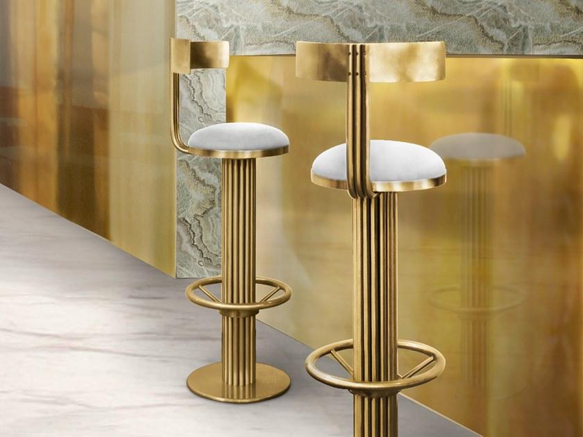 Essential Home Барный стул из латуни с подставкой для ног sun-id-1475027 - Вид №3