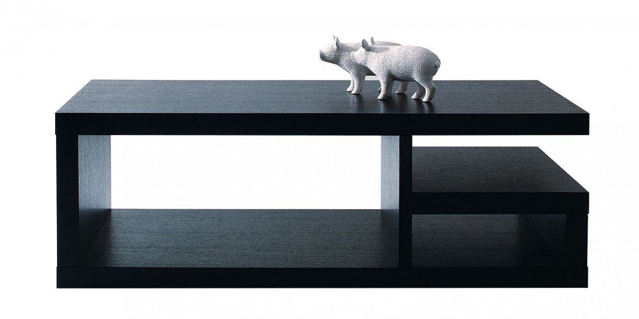 Журнальный столик прямоугольный с полками венге Vision 9 PUSHA PUSHA 062927 Черный  - Вид №1