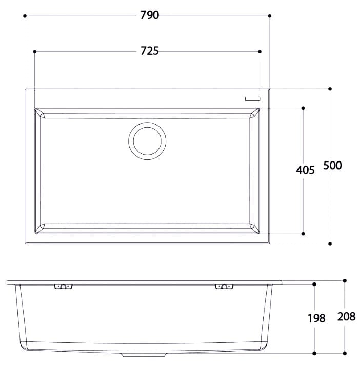 Встроенная раковина с одной чашей из Куарзита Evhoc Unicum ARCH-00102893 - Вид №8