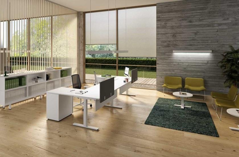 Bralco Несколько рабочих станций из меламина с разделительными панелями Winglet sun-id-1380730 - Вид №6