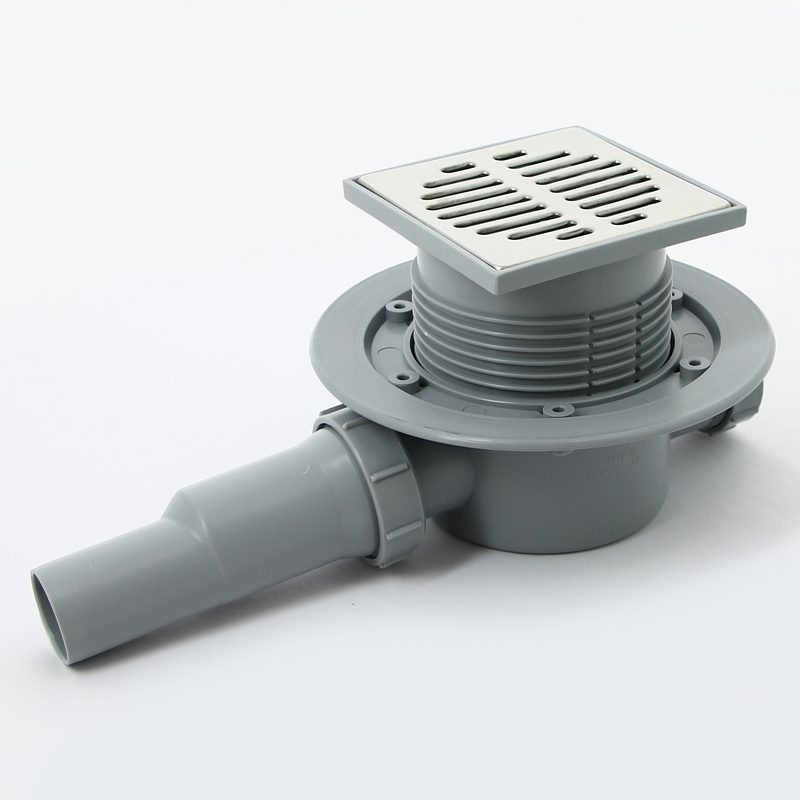 Трап McAlpine напольный 50/40 метал. решетка 115х115 мм "сухой затвор" H=87-145 мм MRFG3 - Вид №1