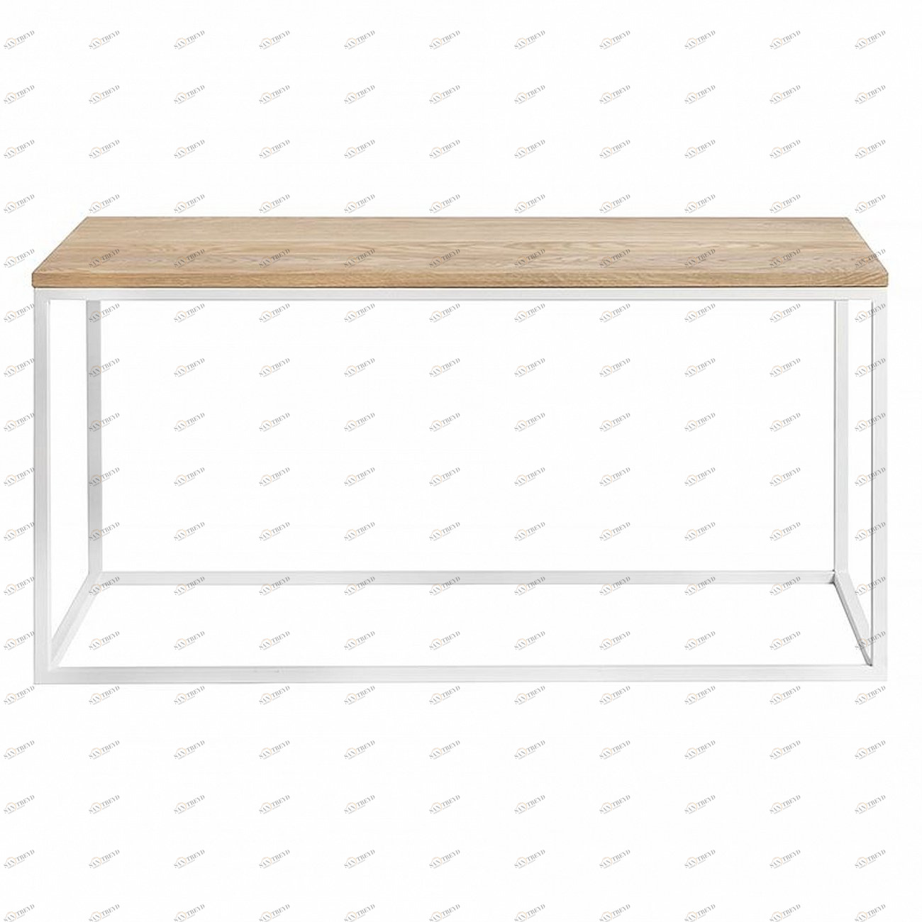 Журнальный столик деревянный с белыми ножками 80 см светлый дуб Darmian white INTELLIGENT DESIGN  260965 Белый 