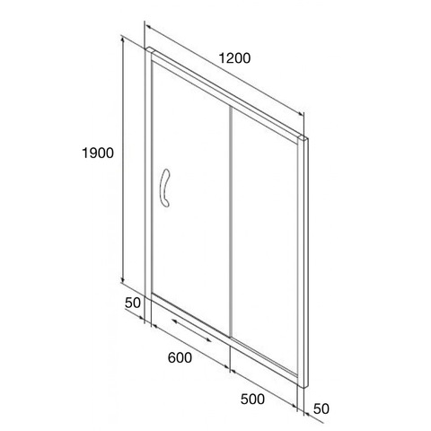 Orange E02-120TCR Душевое ограждение с раздвижной дверкой. Габариты 120х190 см. хром Белый матовый sun-id-1517006 - Вид №4