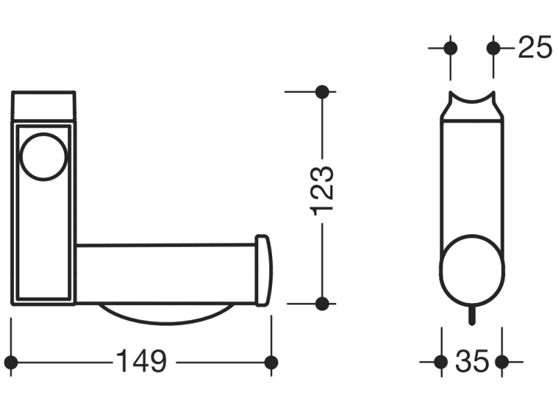 950.50.07190 Комплект для модернизации держателя туалетной бумаги, включая активацию смыва унитаза HEWI Stützen  - Вид №1