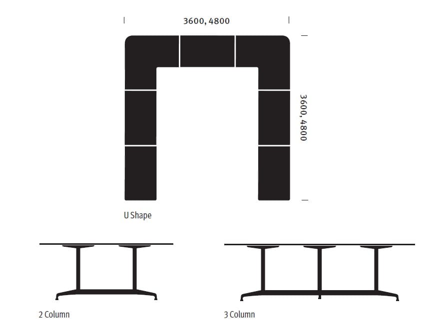 Модульный стол для совещаний с системой люверсов Herman Miller Civic ARCH-00152921 - Вид №2