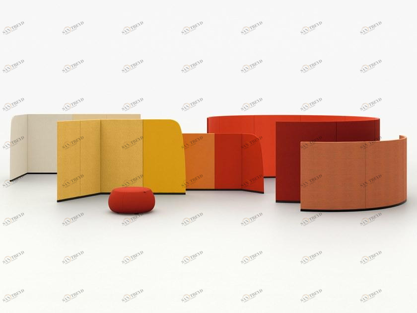 arper Отдельностоящая звукопоглощающая офисная перегородка из ткани Paravan sun-id-1397924