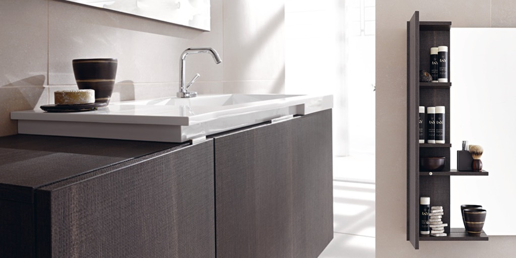 Комбинация ванной комнаты FLY107 в отделке COMET 81 Mineralmarmo / Tranché Terra MILLDUE FLY - Вид №2