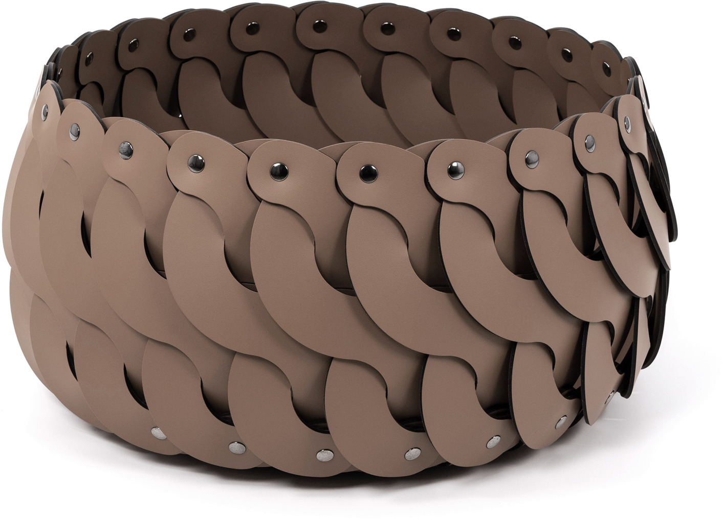 Маленькая корзина Alicante - Ø 45XH44 см / регенерированная кожа_темно-серый