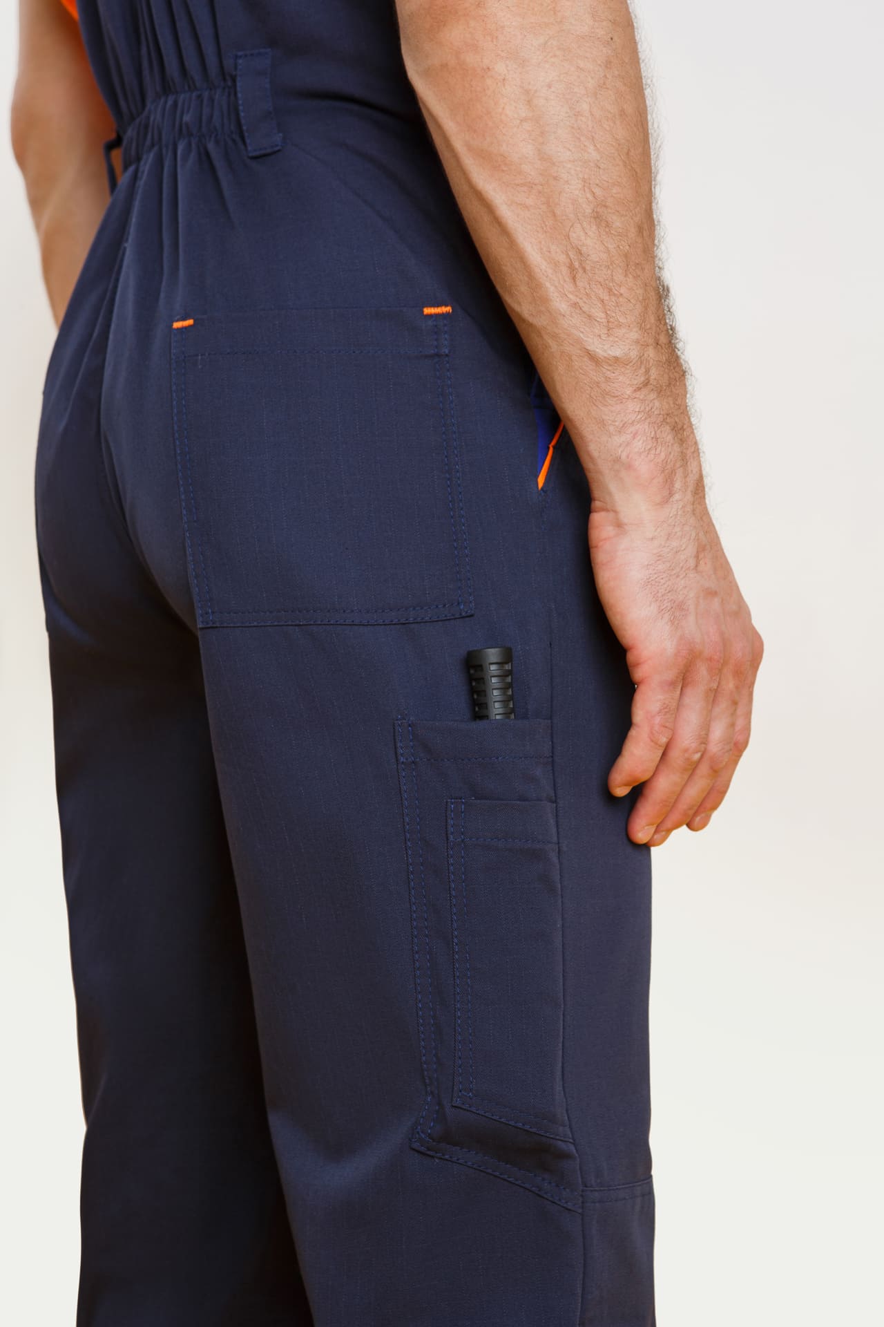 69400 Костюм "Энерджи" темно-синий-оранжевый  Летняя спецодежда  размер 52-54/182-188  - Вид №13