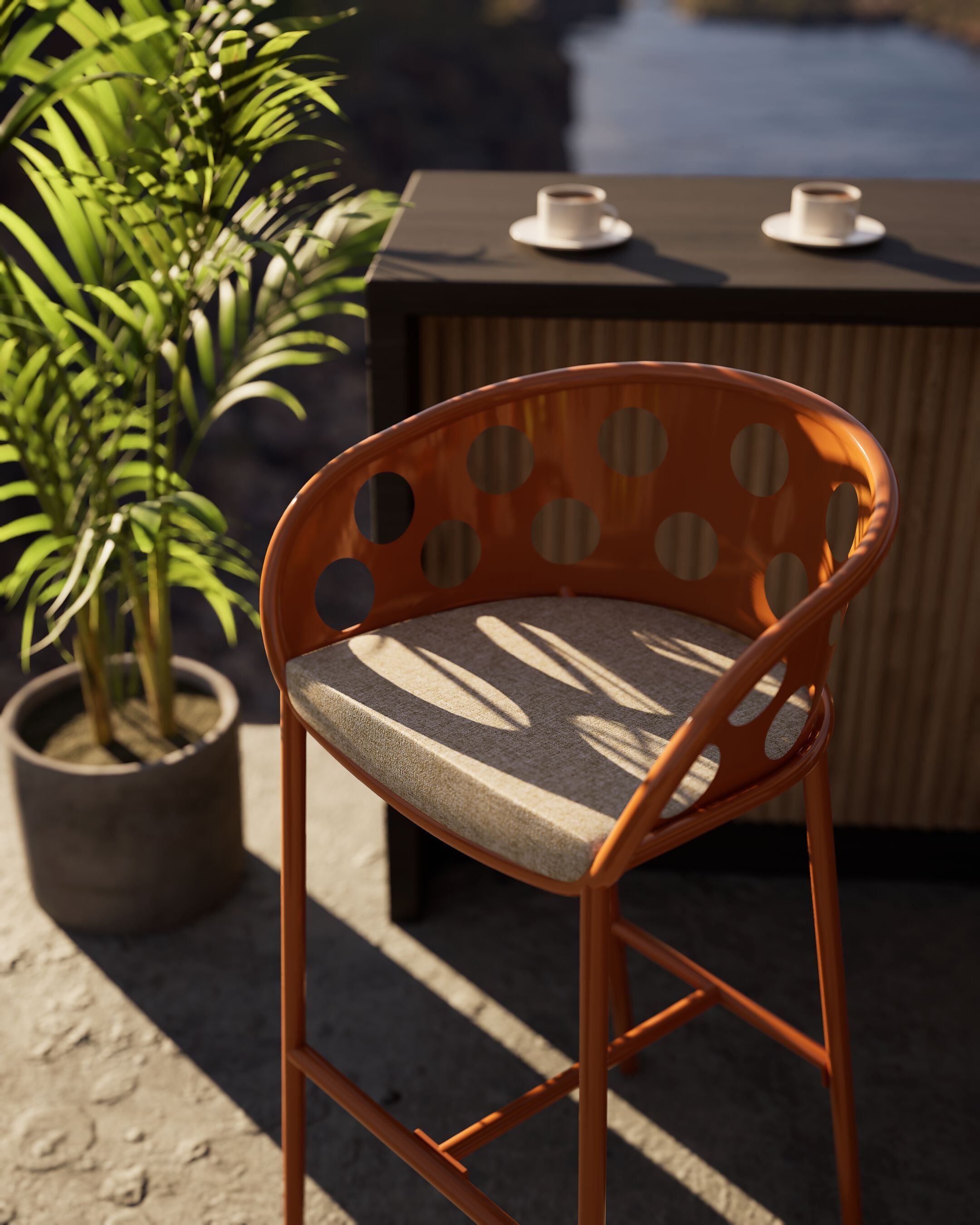 Алюминиевый садовый стул с порошковым покрытием с подставкой для ног DRIGANI Bubble ARCH-00016068