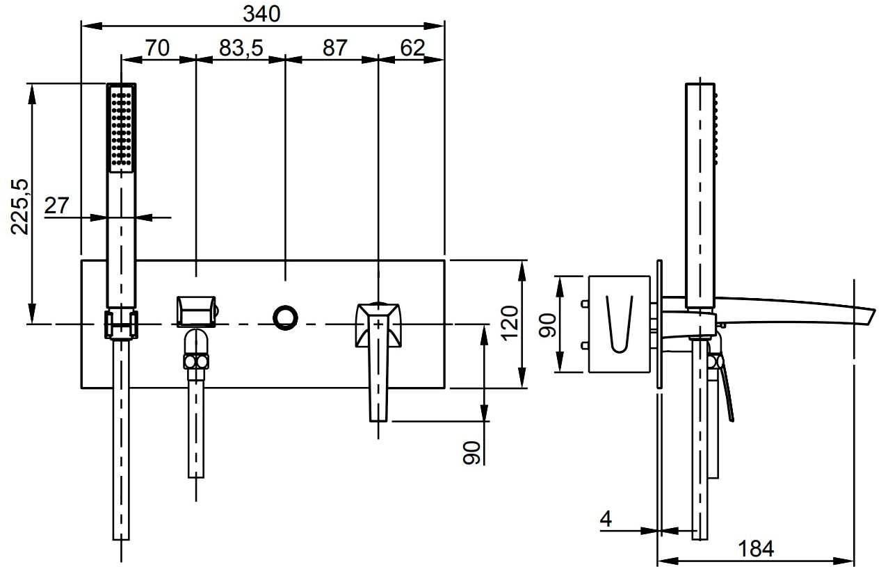 Rubinetterie Frattini Смеситель для ванны однорычажный с душем встраиваемый Luce sun-id-1503585 - Вид №1