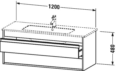 Тумбочка подвесная Ketho #KT6431 1200 x 475 мм Duravit KT643104949 - Вид №1