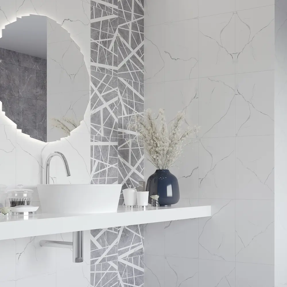 Керамин Эйра: Белая глянцевая плитка для интерьера 85539464 STLM-0063704