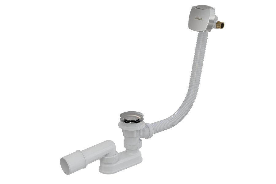 Сточный комплект с заполнением переливом Click Clack хром (квадратный) Ravak X01440 - Вид №1