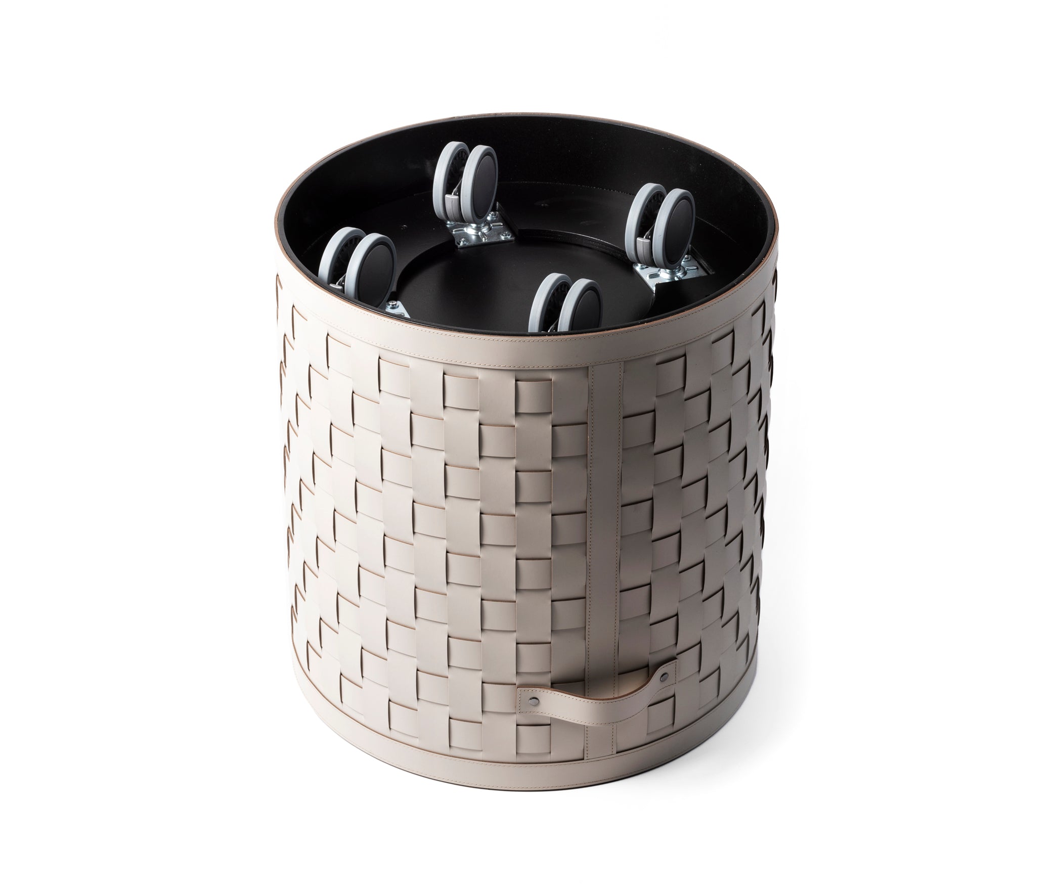 Корзина Demetra на колесиках - Ø 50XH55 см / регенерированная кожа_темно-синий Pinetti 00.1551.082.003 - Вид №2