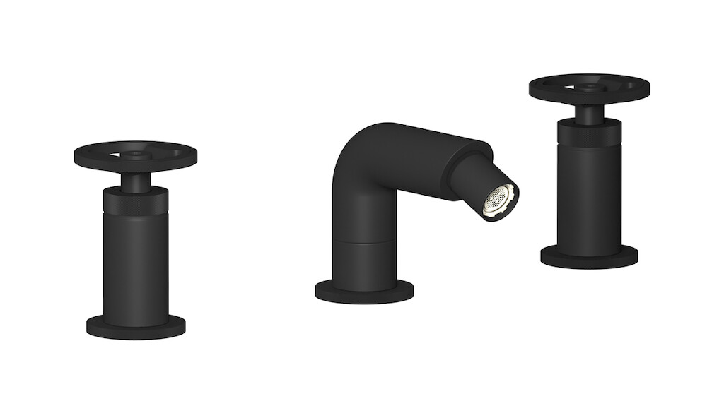 Смеситель для биде на 3 отверстия с донным клапаном WE ARE IB b1393np Matt Black Bold