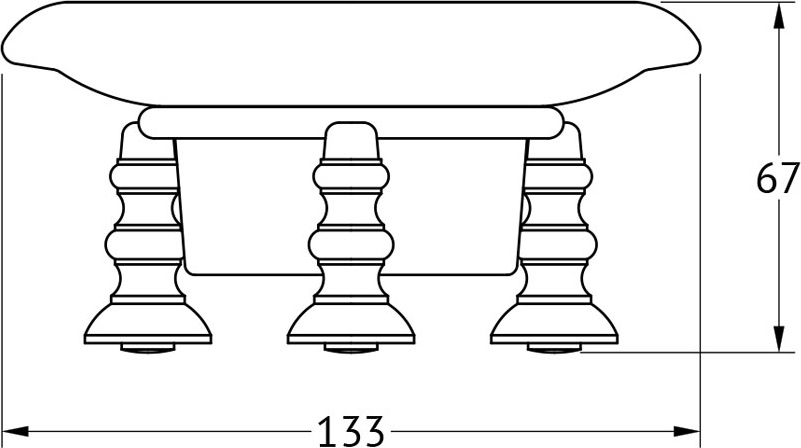 STI 328 Держатель с мыльницей настольный 3SC STILMAR MATTE GOLD Treesseci 3SC - Вид №1
