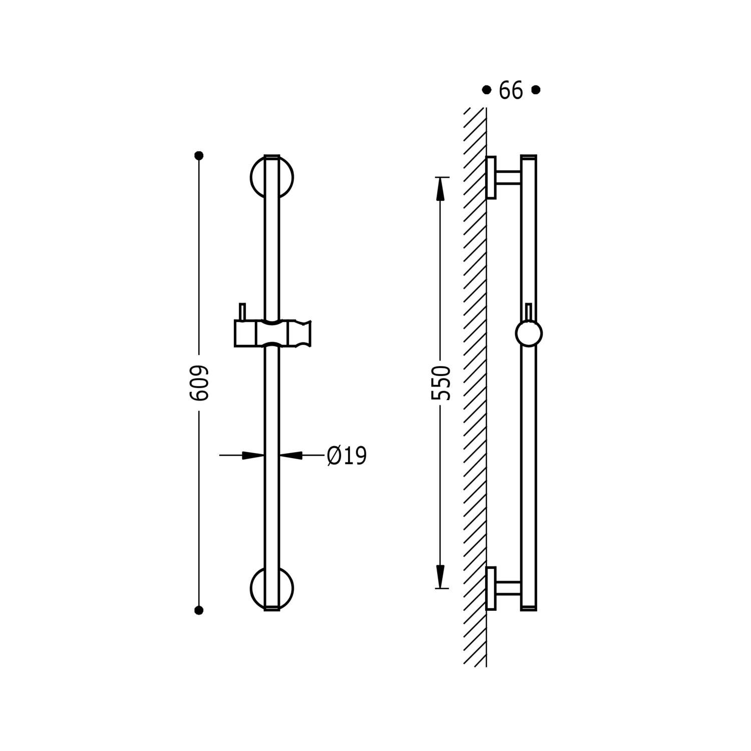 Раздвижная душевая планка-134618 TRES Showers - Вид №1