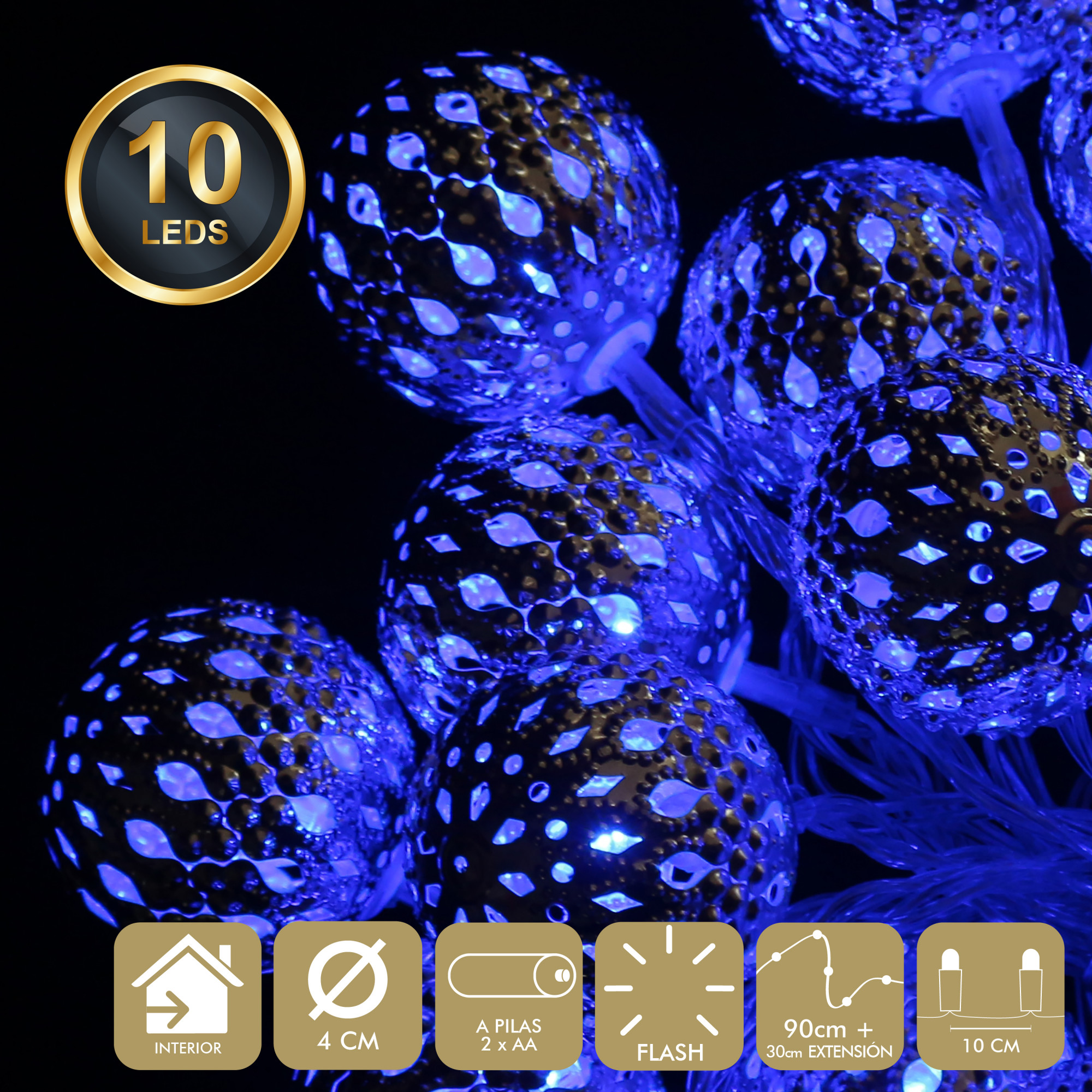 DZ-087-412 ГИРЛЯНДА 10LED (2 X AA) TO4ROOMS 