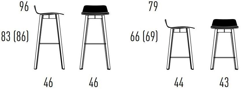 KFF Барный стул из дерева с подставкой для ног Maverick casual sun-id-1428540 - Вид №1