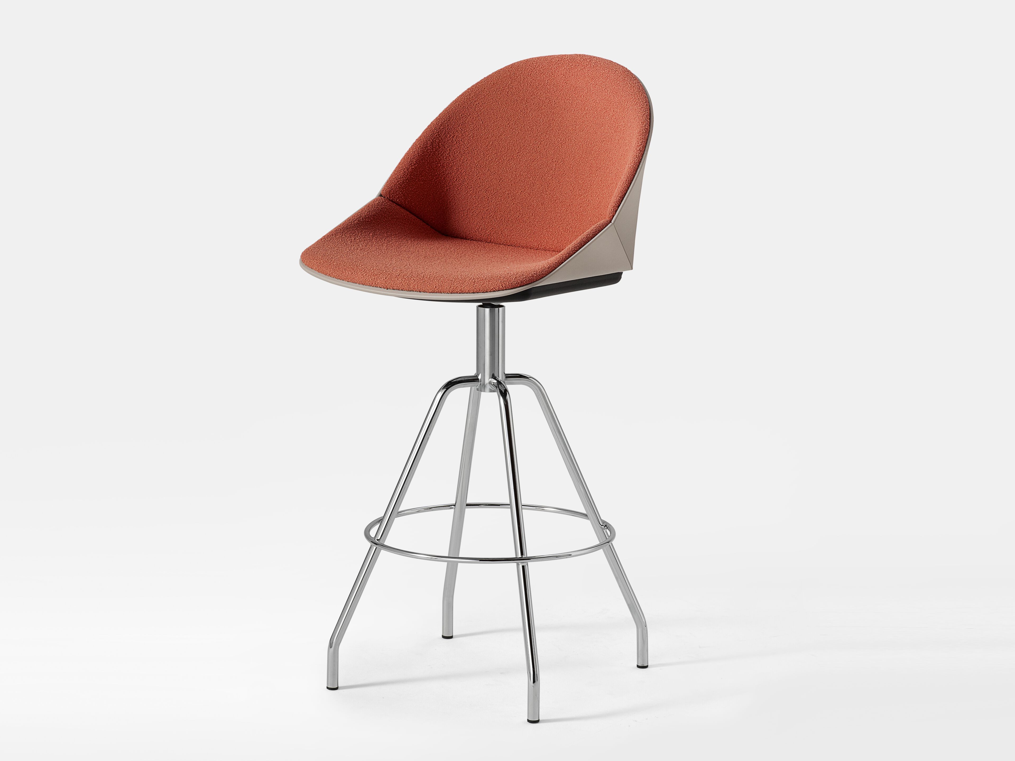 Тканевый поворотный высокий стул с подставкой для ног Kastel Kross ARCH-00027576 - Вид №1