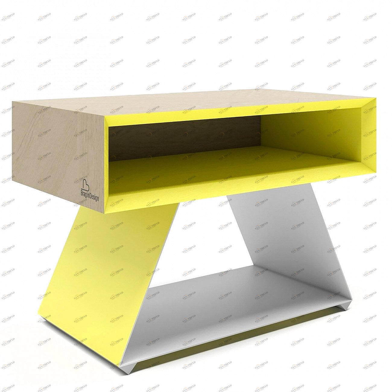 Тумба под телевизор желтая Shape BRAGIN DESIGN  256502 Бежевый;желтый 