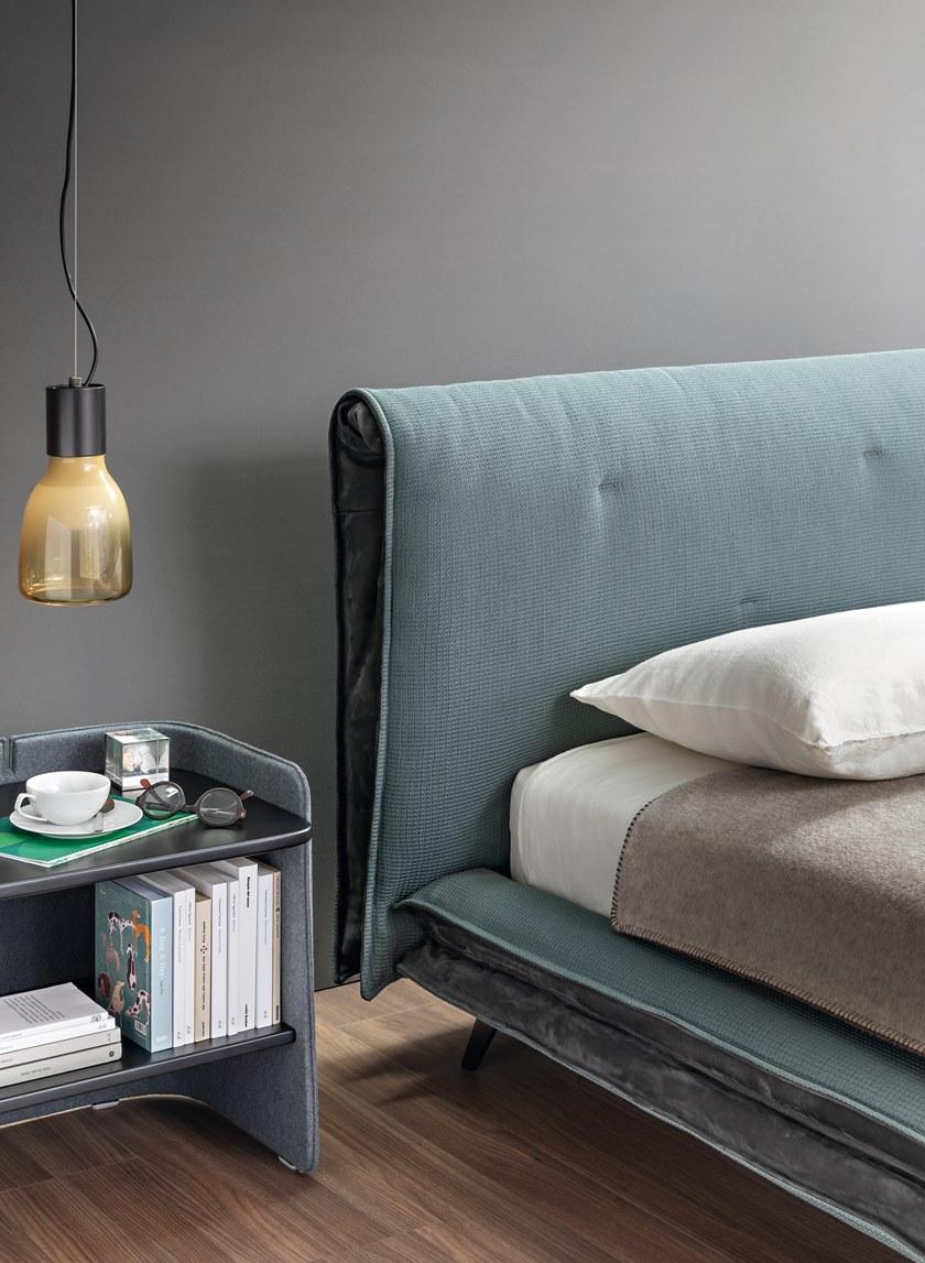 Bonaldo Двуспальная кровать с обивкой из ткани Saddle sun-id-1481146 - Вид №1