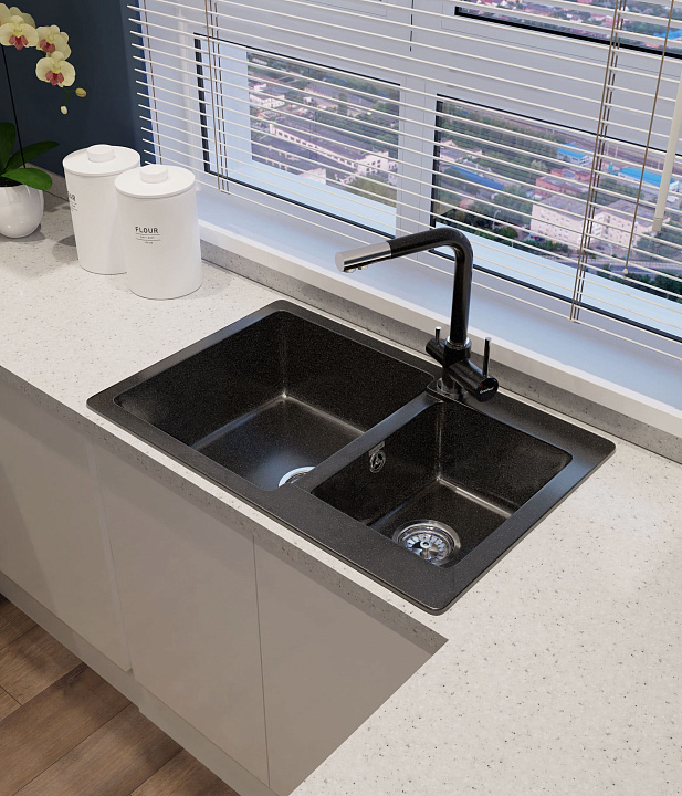 Кухонная мойка Искусственный камень PRACTIK S69 GranFest P-780K-S69 - Вид №1