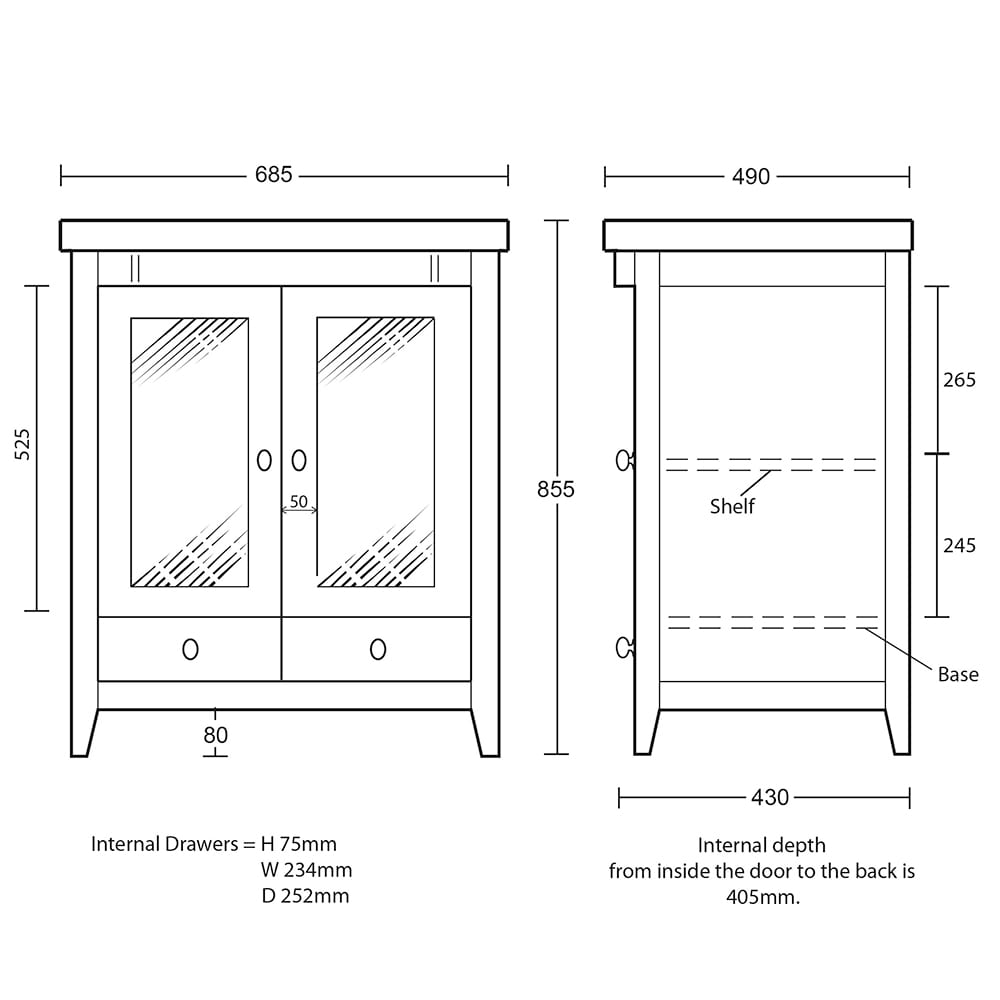 IMSR62 Radcliffe Esteem тумба под умывальник квадратная с 2 деревянными дверцами, 2 ящиками Radcliffe Imperial  - Вид №2