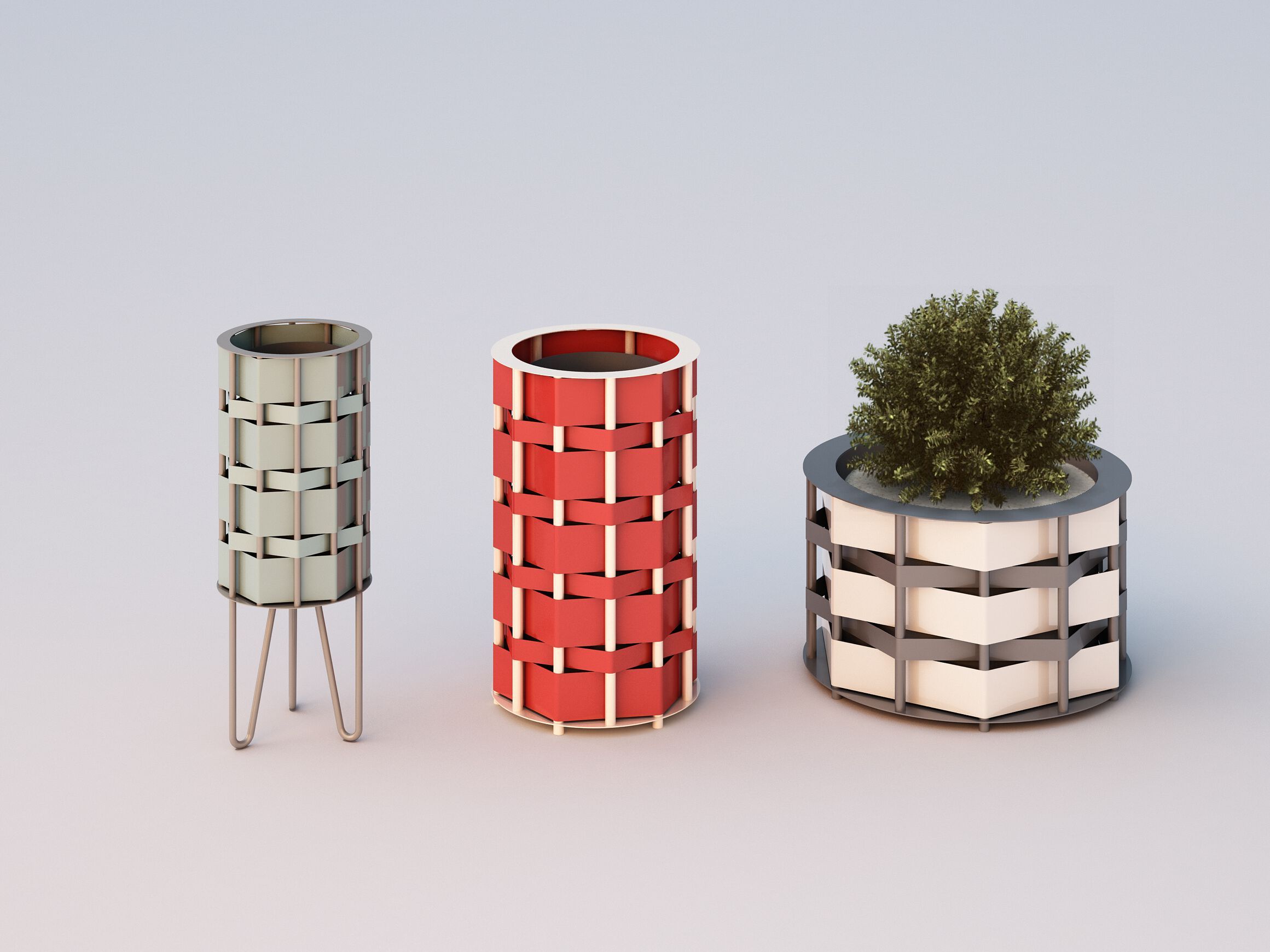 Оцинкованная стальная стойка для мусора Viscio Urban Design плетеная ARCH-00088247 - Вид №4