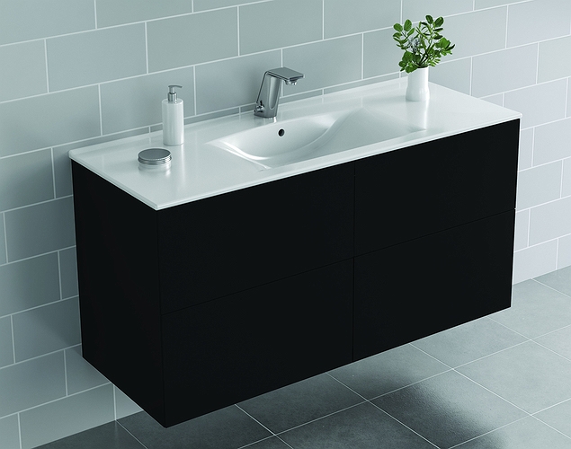 9751621111 IDO Elegant напольный шкаф для мебельной раковины с четырьмя ящиками, W = 1200 мм, белый - Вид №2