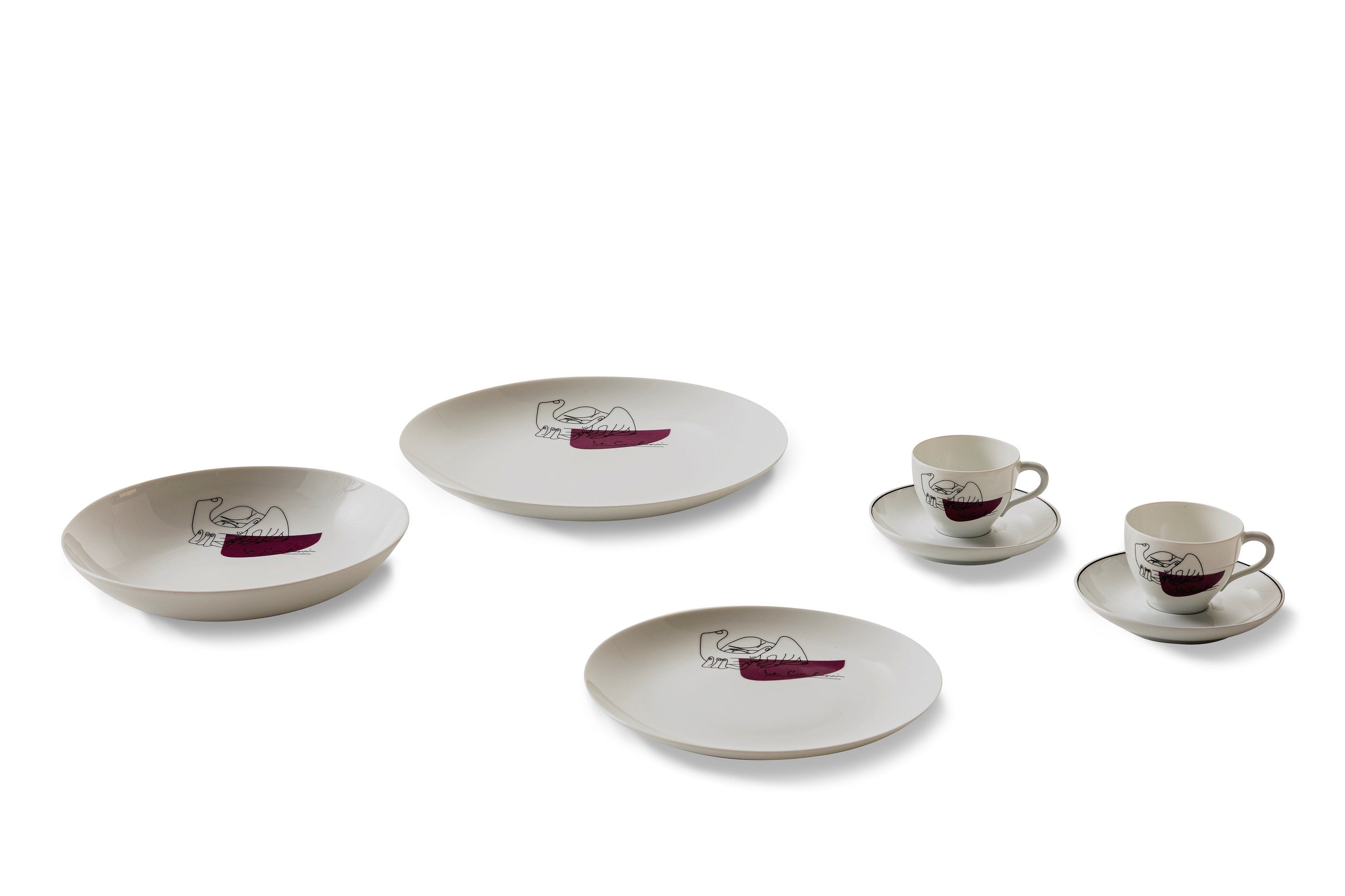 Набор из 2 фарфоровых десертных тарелок CASSINA Gnr Service Prunier ARCH-00039023 - Вид №2