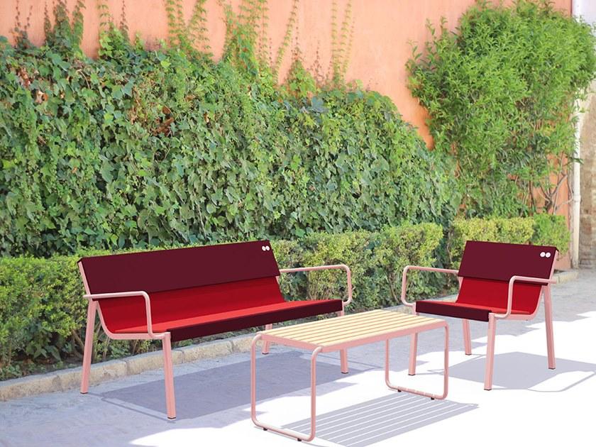 mmcité1 Скамья из стали и дерева со спинкой Stack Stc155/stc255 - Вид №5